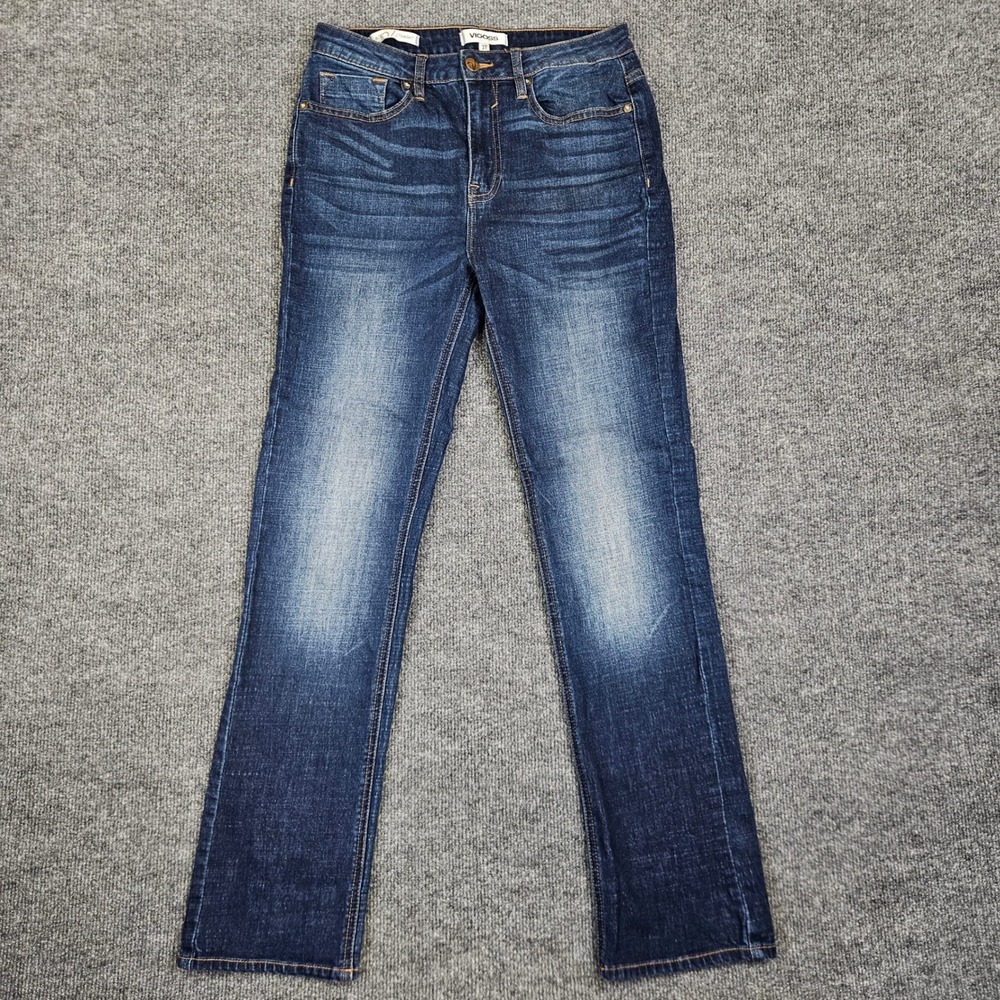 Vigoss Essential Ace Straight Jeans Women's 27 Denim Mid Rise Dark Wash Stretch
